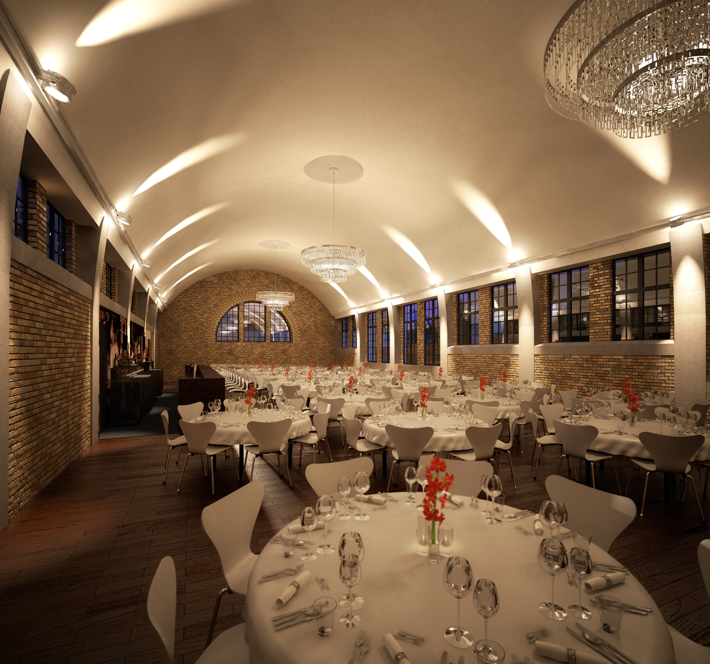 3D-Interior-Visualisierung eines Restaurants