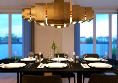 3D-Interior-Architektur-Visualisierung eines Esstisches