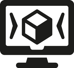 Icon für 3D-Grafik am Computer