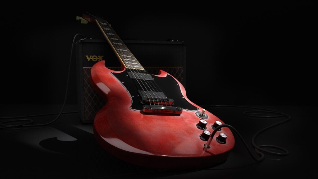 3D-Produkt-Visualisierung einer E-Gitarre
