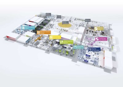 3D-Visualisierung einer ganzen Messehalle
