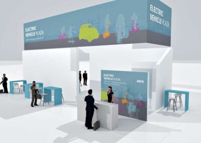 Messestand 3D Visualisierung eines mittleren Gemeinschafts-Messestands