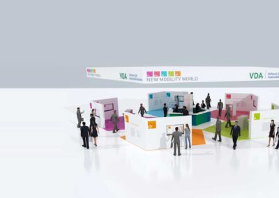 Messestand 3D Visualisierung eines mittleren Messestands