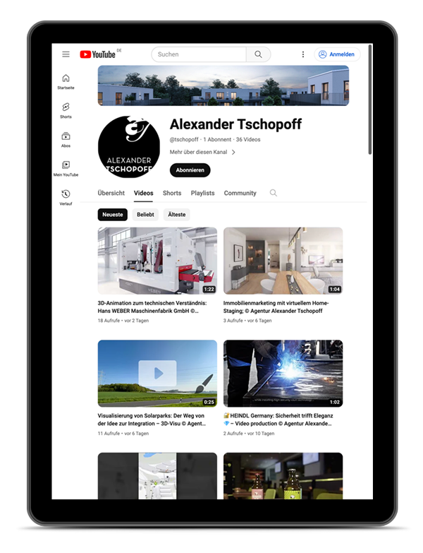 TSCHOPOFF_Mockup_2a_YouTube Tablet-Abbildung eines Expose-Titels