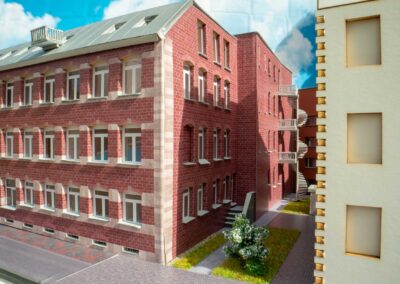 Foto eines Details im Architektur-Modellbau (Klinkerfassade)